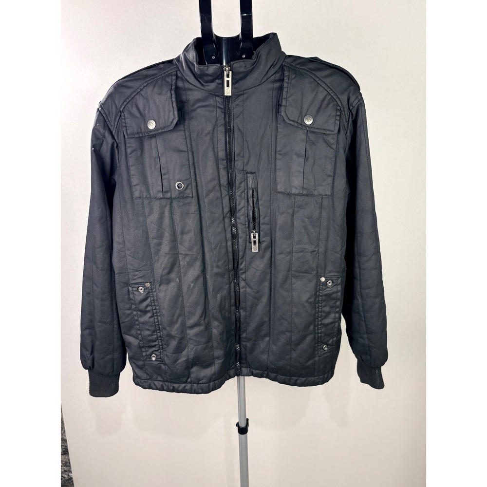 Brave Soul Black Label Mens Utility Jacket Black Quilted Padded Size M W045275M